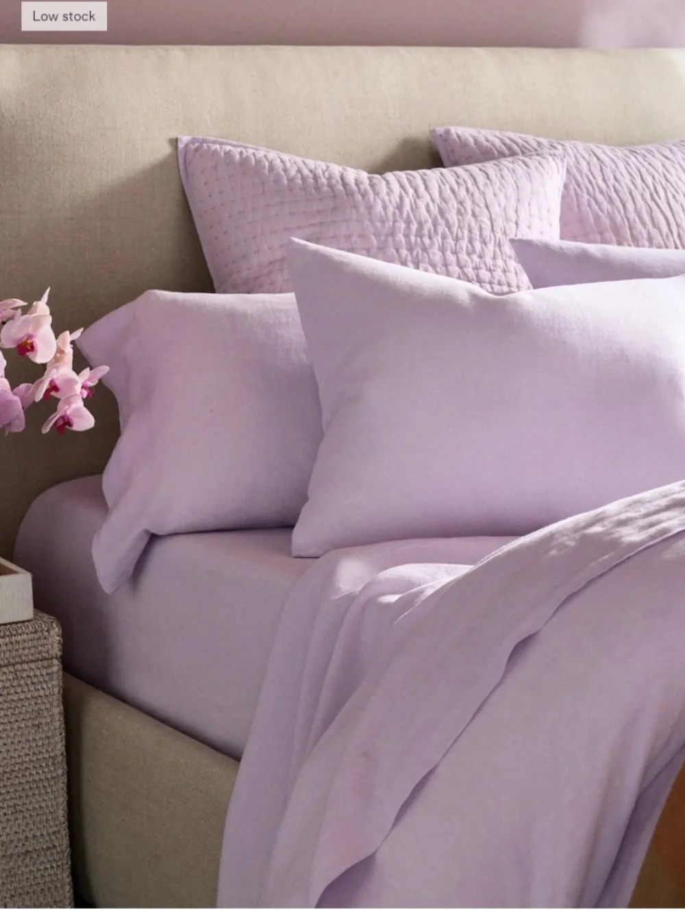 NEW, QUINCE European Linen Duvet Cover Set, King/Cal King, Orchid